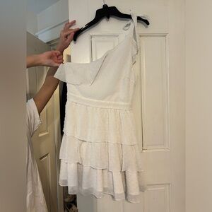 white one shoulder mini dress